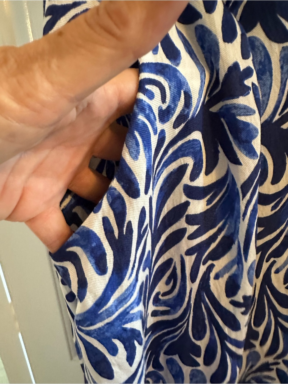 NWT Jules & Leopold Blue & White Botanical Print Midi Skirt XL | Pockets - Picture 8 of 15